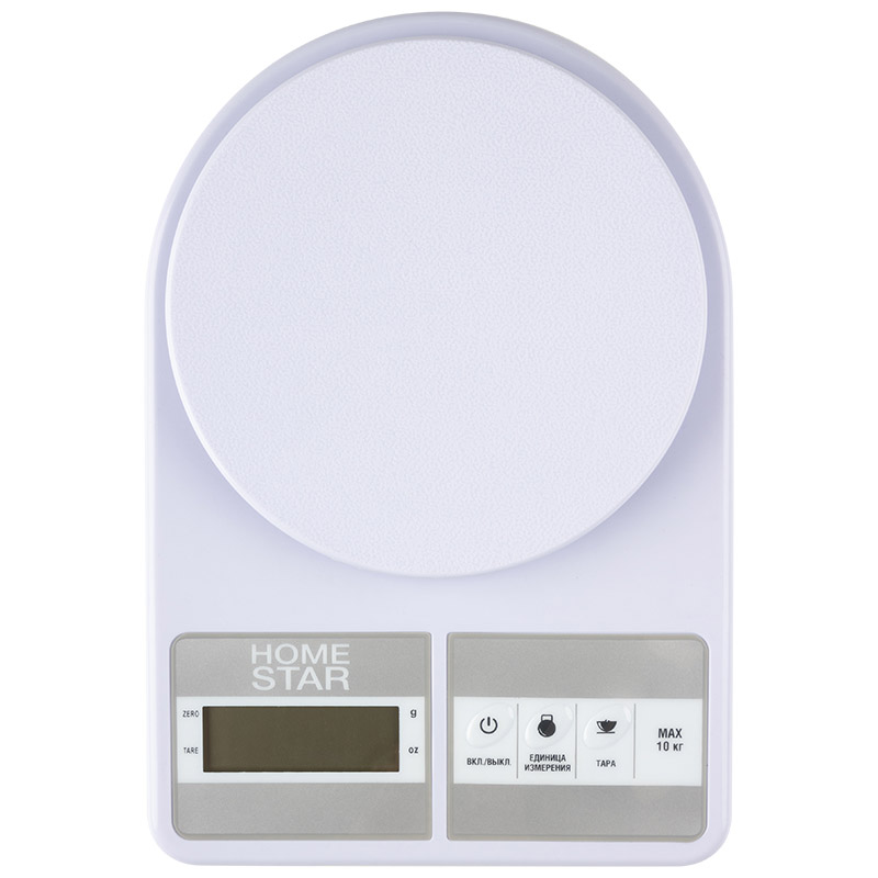 

Кухонные весы электронные HomeStar HS-3012 10 кг, 2AAA, белый (104931), HS-3012