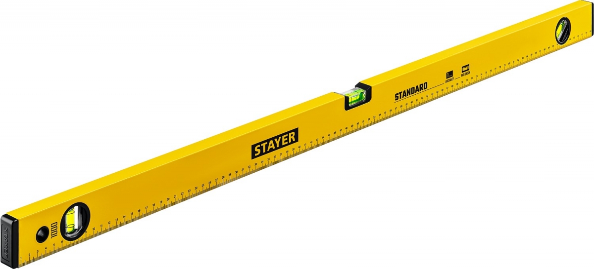 

Строительный уровень 1 м, 3 глазка, ко­роб­ча­тый, STAYER STANDARD (3460-100_z04)