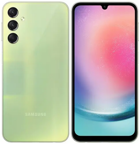 

Смартфон Samsung Galaxy A24, 6.5" 1080x2340 Super AMOLED, MediaTek Helio G99, 4Gb RAM, 128Gb, 3G/4G, NFC, Wi-Fi, BT, 3xCam, 2-Sim, 5000 мА⋅ч, USB Type-C, Android 13, зеленый (SM-A245FLGUMEA), Galaxy A24
