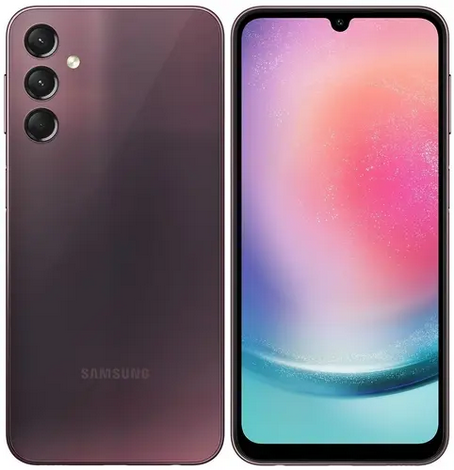 

Смартфон Samsung Galaxy A24, 6.4" 1080x2340 Super AMOLED, MediaTek Helio G99, 6Gb RAM, 128Gb, 3G/4G, NFC, Wi-Fi, BT, 3xCam, 2-Sim, 5000 мА⋅ч, USB Type-C, Android, бордовый (SM-A245FDRVCAU), Galaxy A24