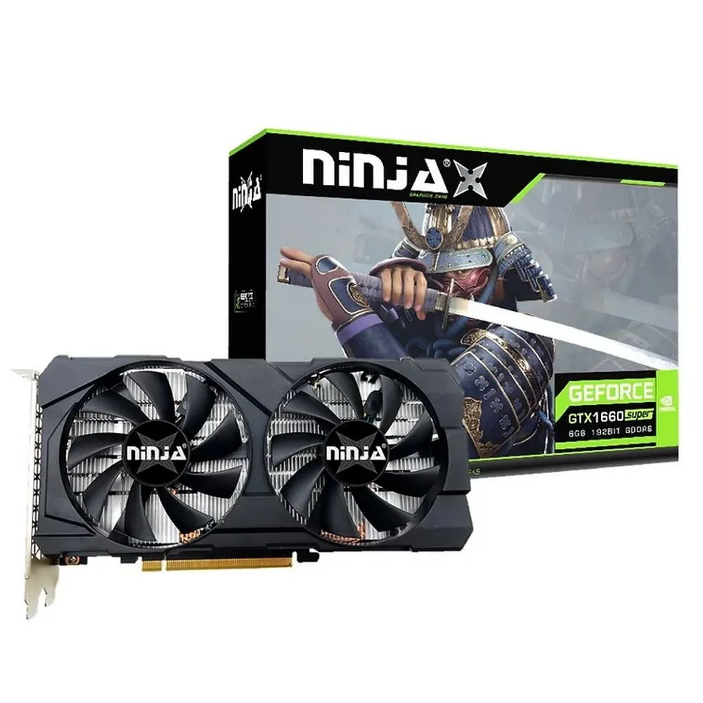 

Видеокарта Ninja NVIDIA GeForce GTX 1660 SUPER 1408SP, 6Gb DDR6, 192 бит, PCI-E, DVI, HDMI, DP, Retail (NF166SF66F), 1408SP