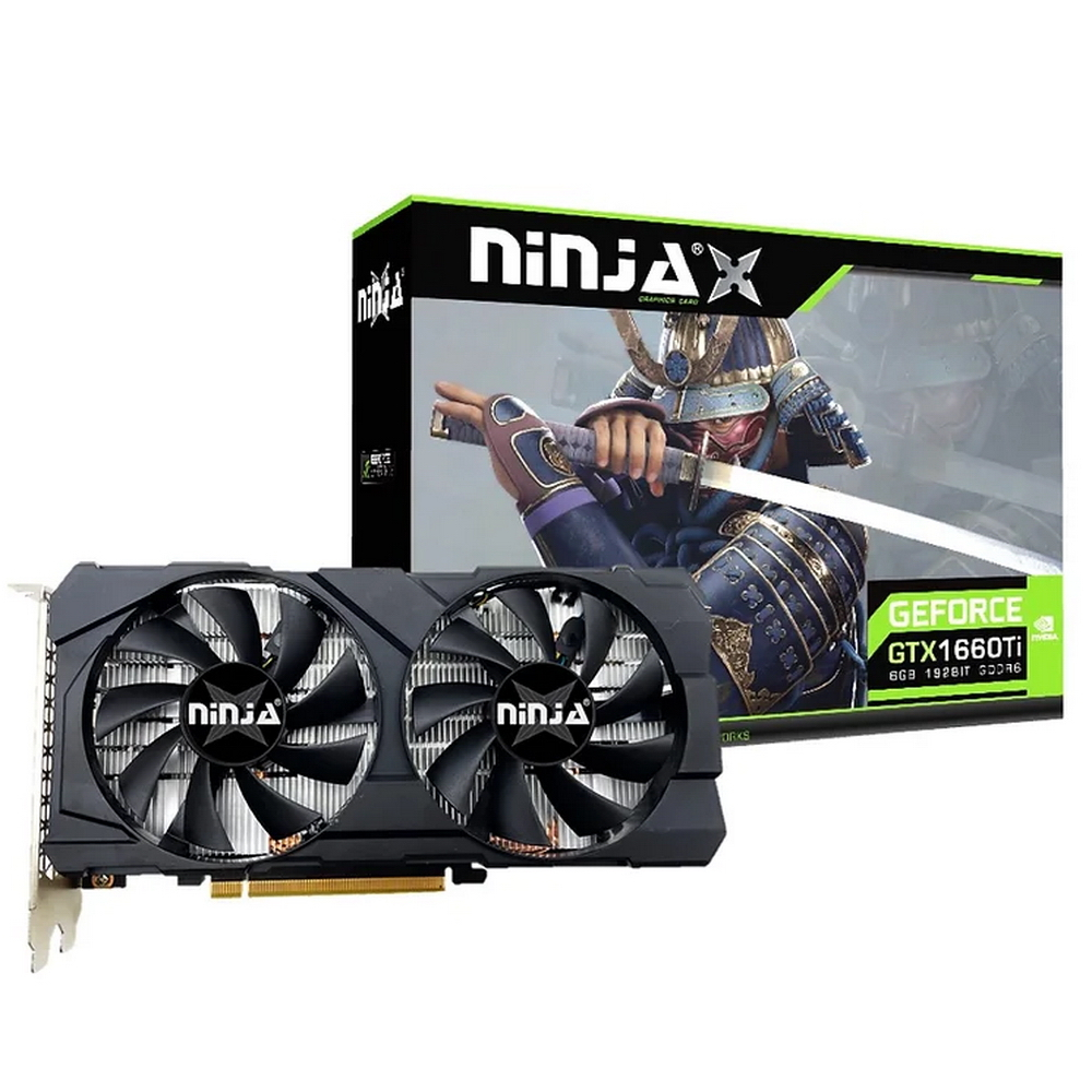 

Видеокарта Ninja NVIDIA GeForce GTX 1660 Ti 1536SP, 6Gb DDR6, 192 бит, PCI-E, DVI, HDMI, DP, Retail (NF166TI66F), 1536SP