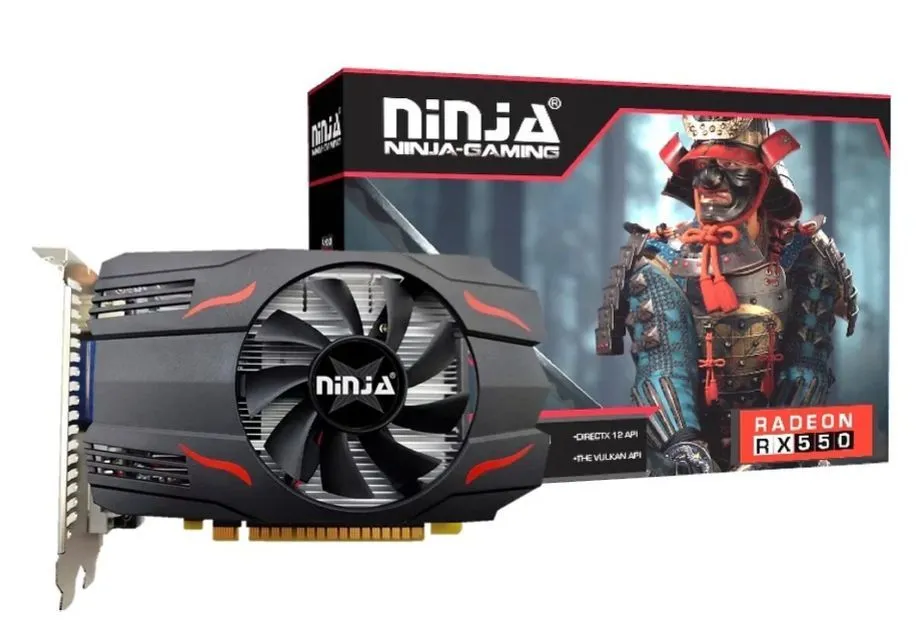 

Видеокарта Ninja AMD Radeon RX 550 512SP, 2Gb DDR5, 128 бит, PCI-E, DVI, HDMI, DP, Retail (AFRX55025F), 512SP