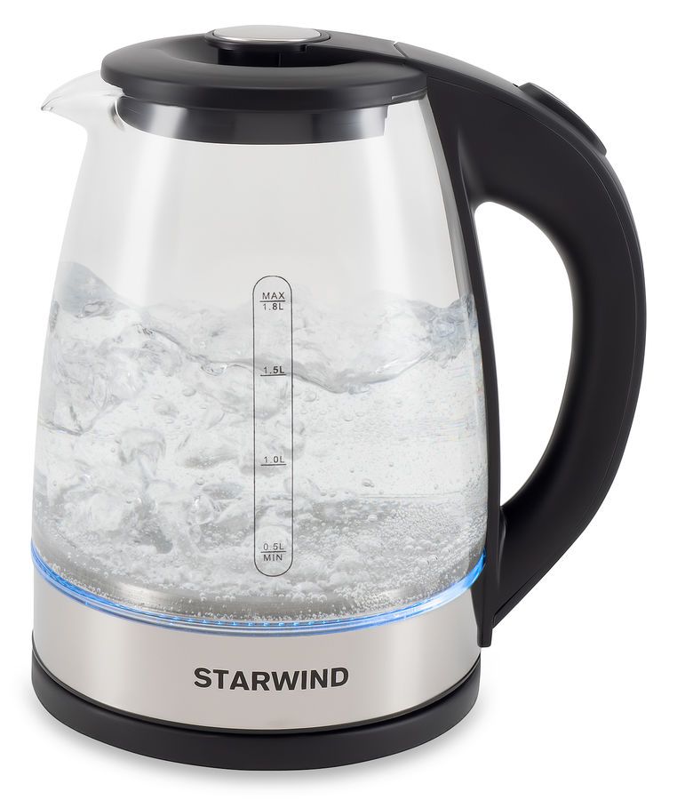 

Чайник Starwind SKG2775 1.7л. 1.7 кВт, стекло, черный (SKG2775), SKG2775