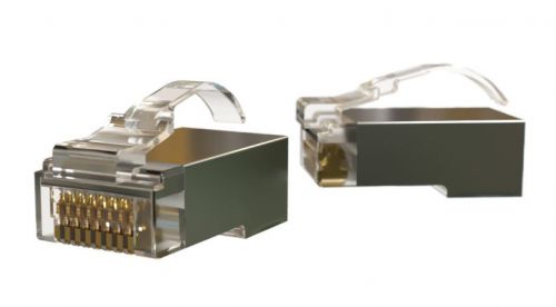 

Коннектор RJ-45 8P8C категория 6, экранированный, 100 шт., для одножильного и многожильного кабеля, Hyperline (PLEZ-8P8C-UA-C6-SH-100)