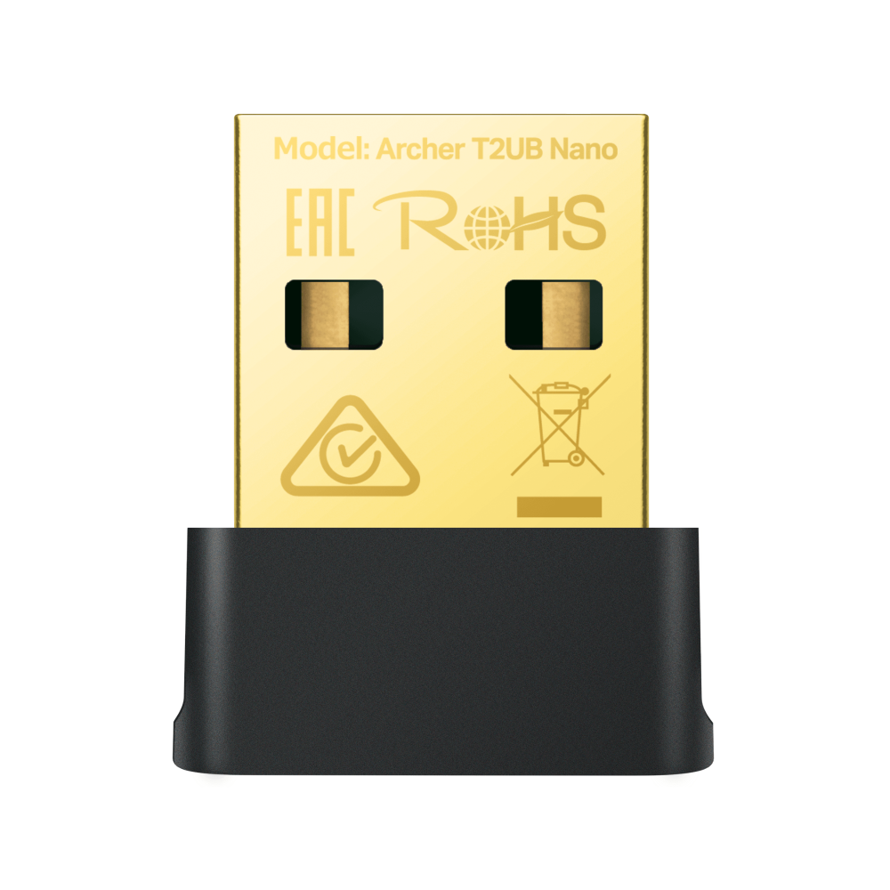 

Адаптер Wi-Fi+Bluetooth TP-LINK Archer T2UB Nano, 802.11a/b/g/n/ac, 2.4 / 5 ГГц, до 633 Мбит/с, USB, Archer T2UB Nano