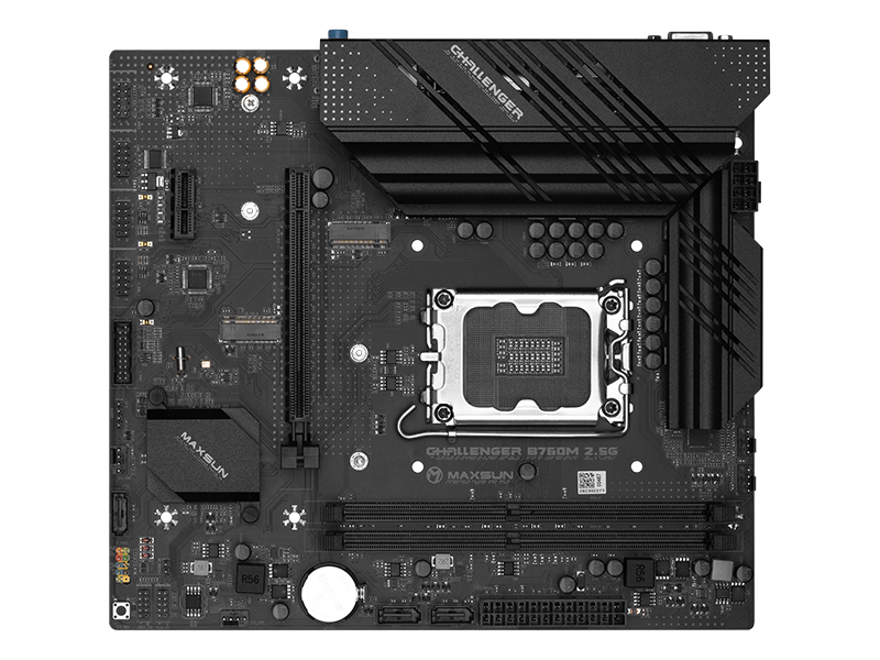 

Материнская плата MaxSun Challenger B760M 2.5G, Socket1700, Intel B760, 2xDDR4, PCI-Ex16, 3SATA3, 5.1-ch, 2.5GLAN, 5 USB 3.2, VGA, HDMI, mATX, Retail, Challenger B760M 2.5G