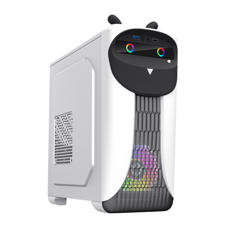 Корпус GameMax Cute OWL, mATX, Mini-Tower, USB 3.0, белый/черный, без БП (Cute OWL White Black)