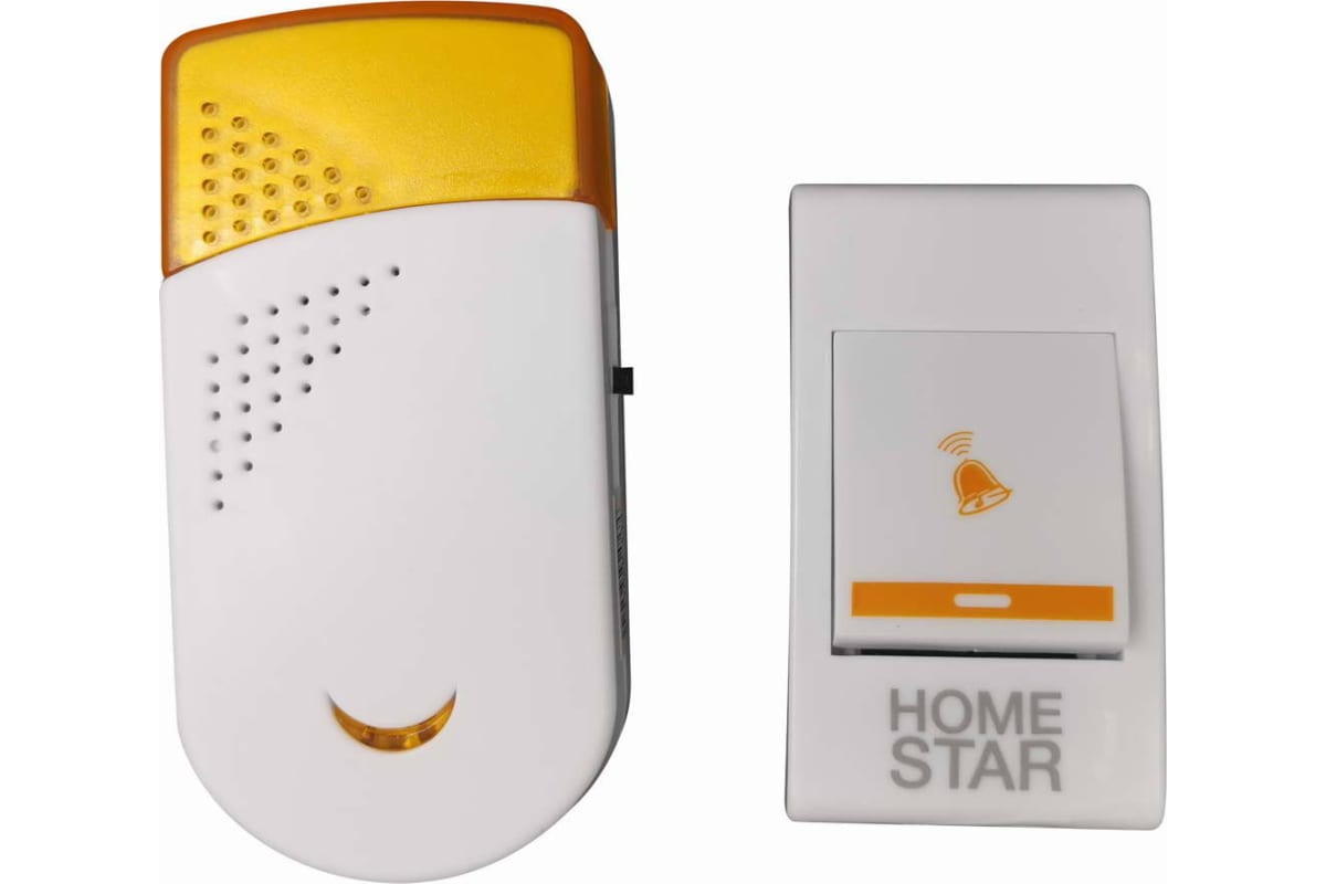 

Звонок беспроводной HomeStar HS-0101, с одной кнопкой, белый (103606), HS-0101
