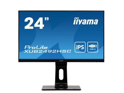 

Монитор 23.8" Iiyama ProLite XUB2492HSC-B1 IPS, 1920x1080 (16:9), 250кд/м2, 4 мс, 178°/178°, HDMI, DisplayPort, USB Type-C, USB-Hub, черный (XUB2492HSC-B1), XUB2492HSC-B1