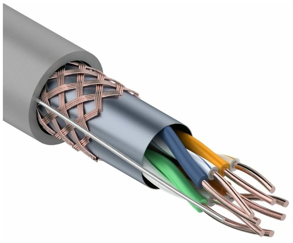 Витая пара SFTP кат5e 4 пары CU 051 мм 305м внутренний многожильный PVC серый REXANT 01-0342 Rexant 27100₽