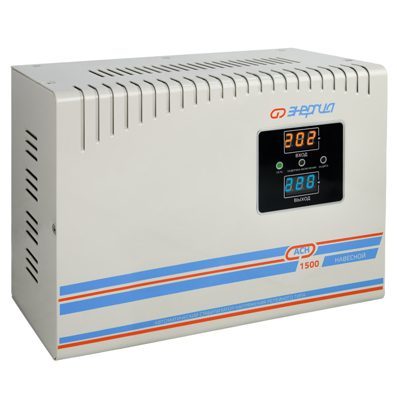 Стабилизатор напряжения Энергия АСН 1500, 1500 VA, EURO, белый (Е0101-0217) - фото 1