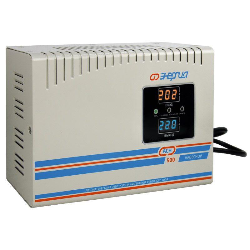 Стабилизатор напряжения Энергия АСН 500, 500 VA, EURO, белый (Е0101-0215)