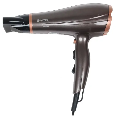

Фен Vitek VT-8211 2.4 кВт, режимов: 3, насадок: 1, ионизация, коричневый (VT-8211), VT-8211