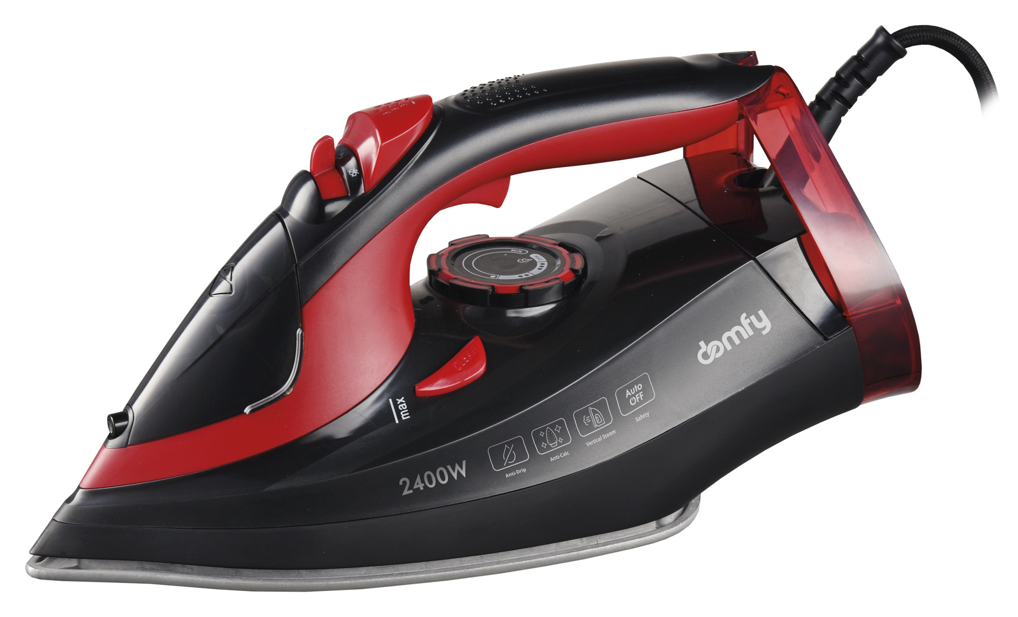 Утюг Domfy DSC-EI502 2.4 кВт, черный/красный