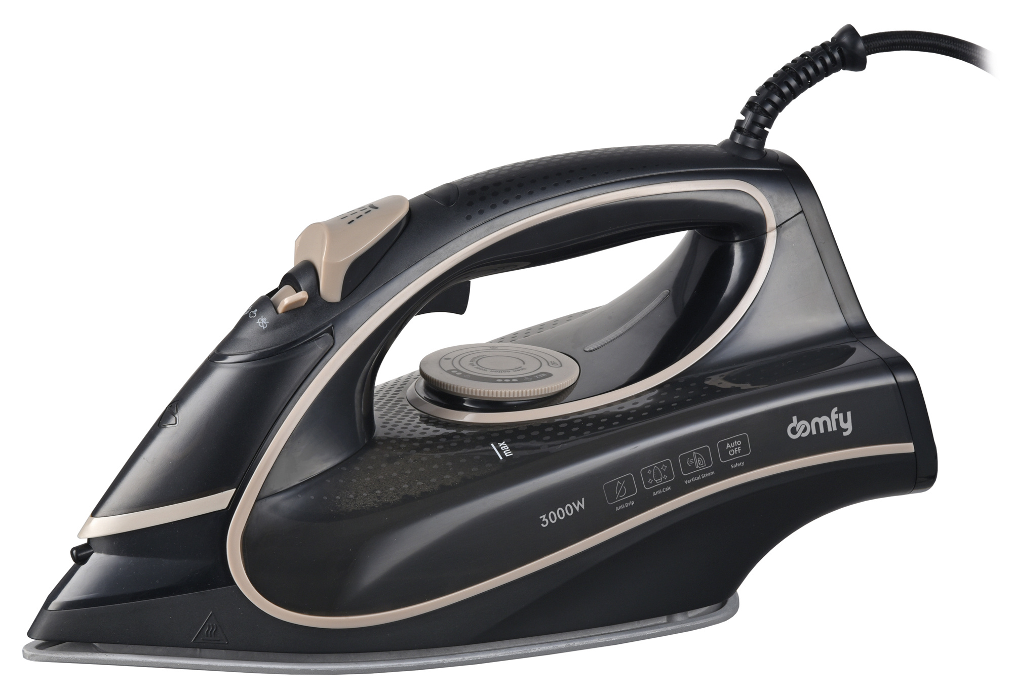 

Утюг Domfy DSC-EI901 3 кВт, 2 м, черный/золотистый, DSC-EI901