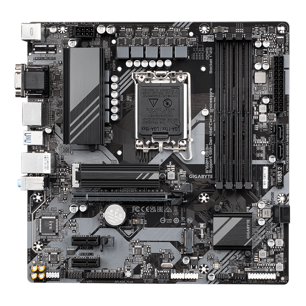 Материнская плата GIGABYTE B760M DS3H, Socket1700, Intel B760, mATX