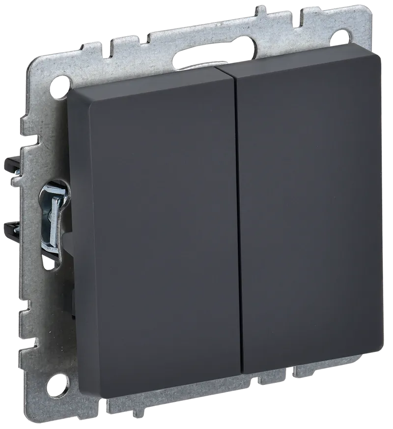 

Выключатель IEK Brite ВС10-2-0-БрГ, 2кл., скрытый монтаж, механизм с накладкой без рамки, графит (BR-V20-0-10-K53), ВС10-2-0-БрГ