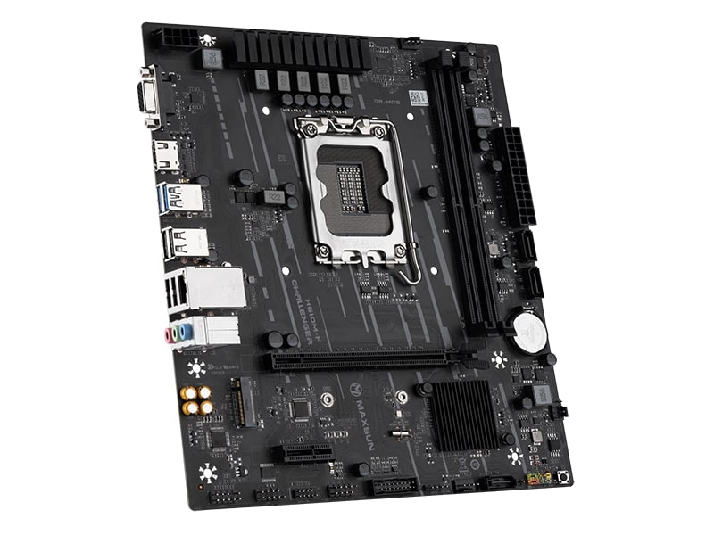 Материнская плата MaxSun Challenger H610M-R, Socket1700, Intel H610, 2xDDR4, PCI-Ex16, 3SATA3, 5.1-ch, GLAN, 4 USB 3.2, VGA, HDMI, DP, mATX, Retail MSCH-H610M-R - фото 1