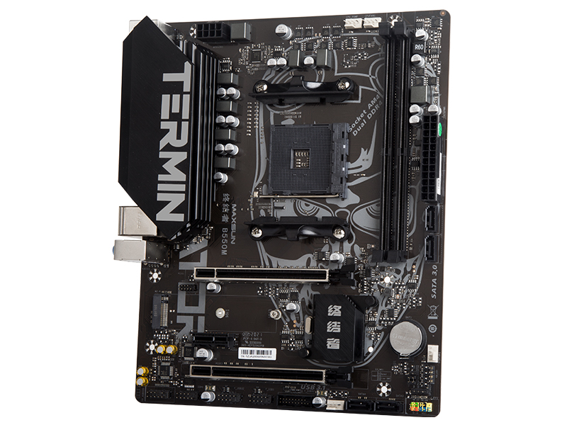 

Материнская плата MaxSun Terminator B550M, SocketAM4, AMD B550, 2xDDR4, PCI-Ex16, 4SATA3, 5.1-ch, GLAN, 4 USB 3.2, VGA, HDMI, mATX, Retail, Terminator B550M
