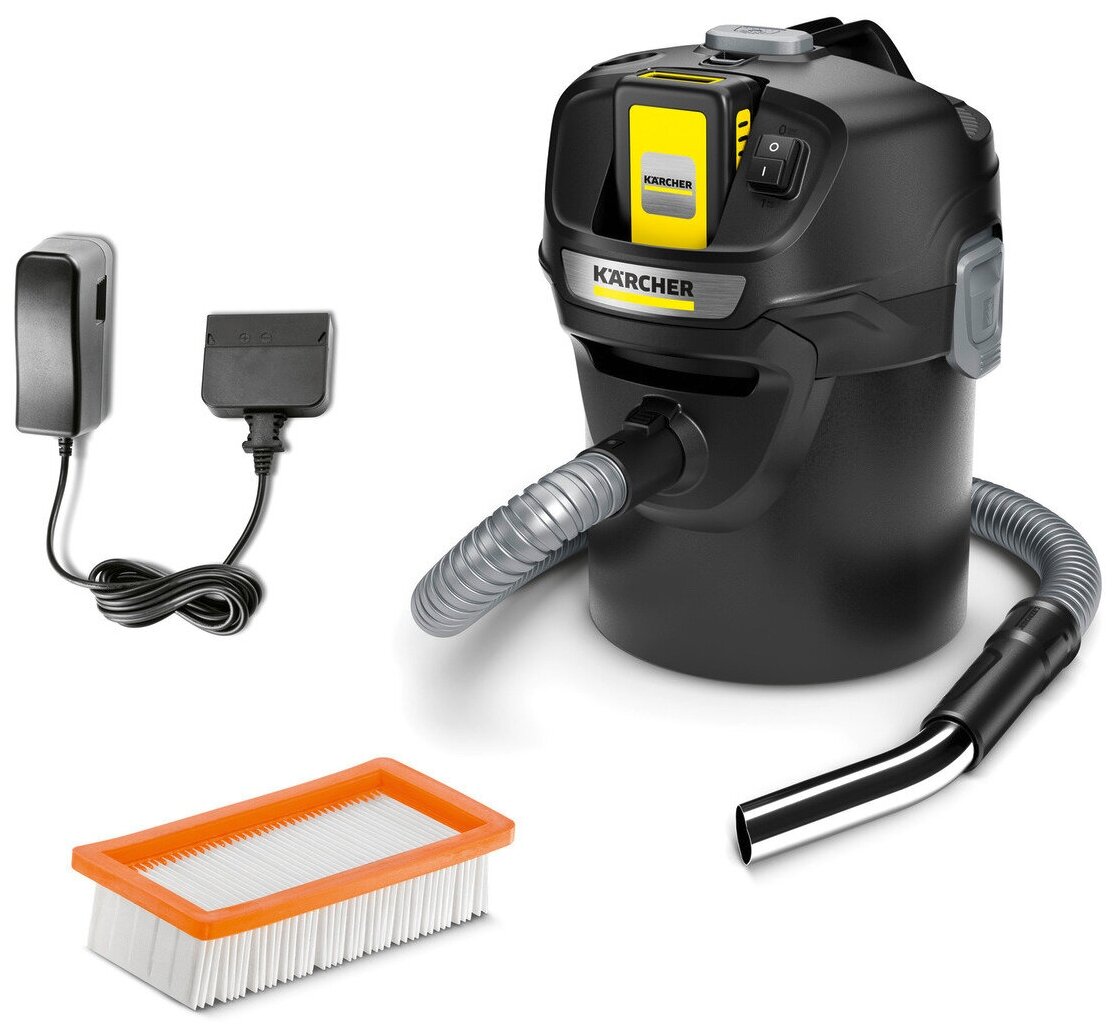 

Строительный пылесос KARCHER AD 2 Battery Set *EU, аккумуляторный, 230 Вт, сухая уборка, объем пылесборника 14 л, контейнер, мешок, диаметр шланга 3.5 см, длина шланга 1.2 м, 4.5 кг (1.348-301.0), AD 2 Battery Set *EU