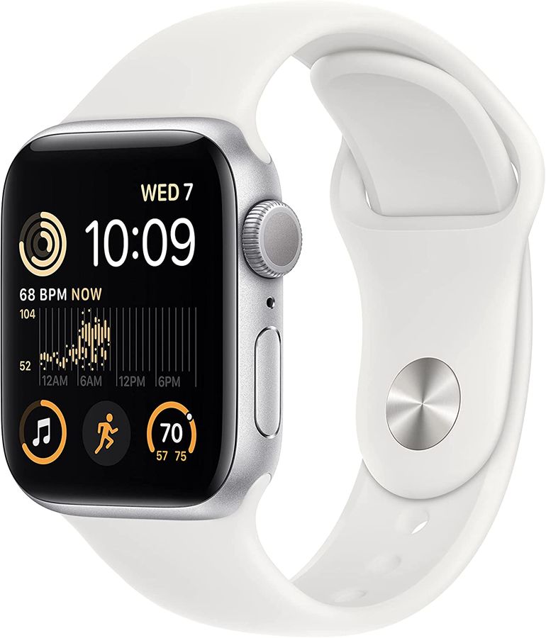 

Смарт-часы APPLE Watch SE 2022 A2722, 40мм, S/M, 1.57" OLED LTPO, серебристый/белый (MNL93LL/A), Watch SE 2022 A2722, 40мм, S/M