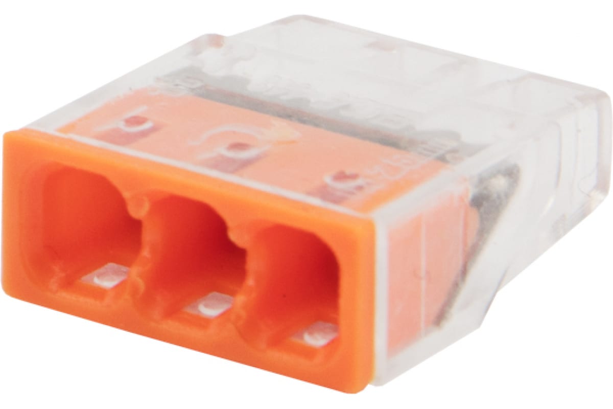 

Клемма монтажная Rexant СМК 2273-203 3x0,5 - 2,5 мм², 20 шт., оранжевый/прозрачный (07-3212-20), СМК 2273-203