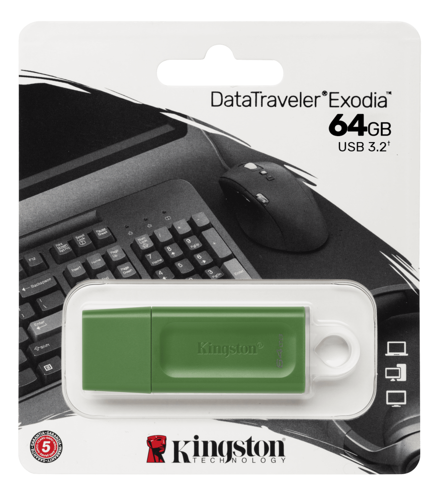 

Флешка 64Gb USB 3.2 Kingston DataTraveler Exodia, зеленый (KC-U2G64-7GG)