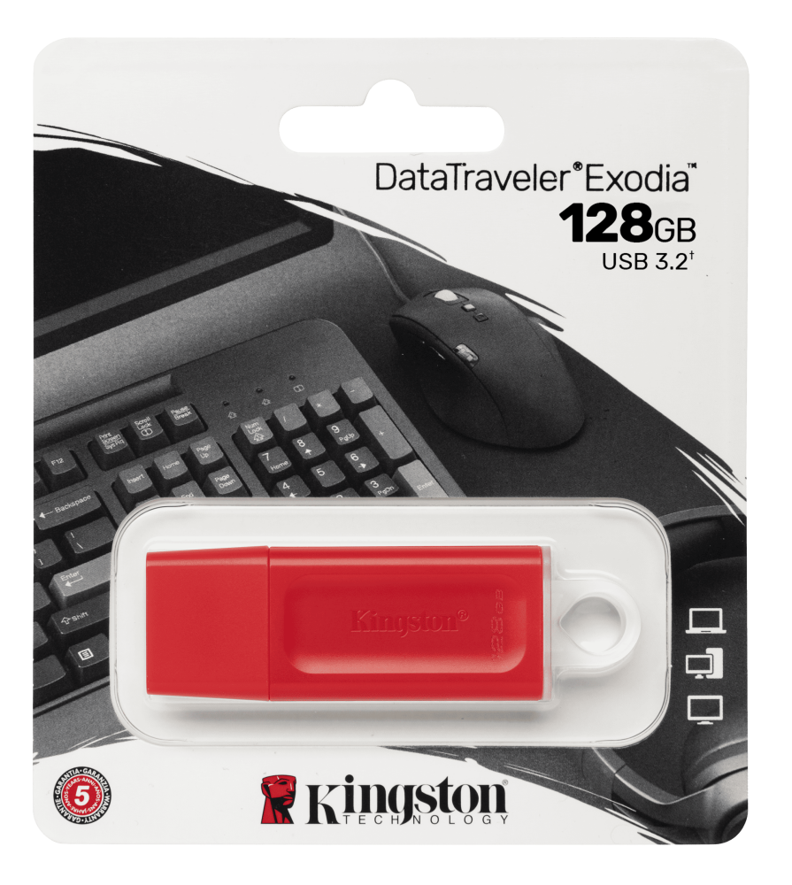 

Флешка 128Gb USB 3.2 Kingston DataTraveler Exodia, красный (KC-U2G128-7GR)