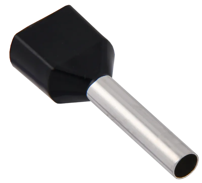 Наконечник НШВИ2, 1.5 мм²/1.5 мм², медь, луженый, под опрессовку, изолированный, черный, 100 шт., Generica 1,5-12 (UGN31-012-D15-100-G)