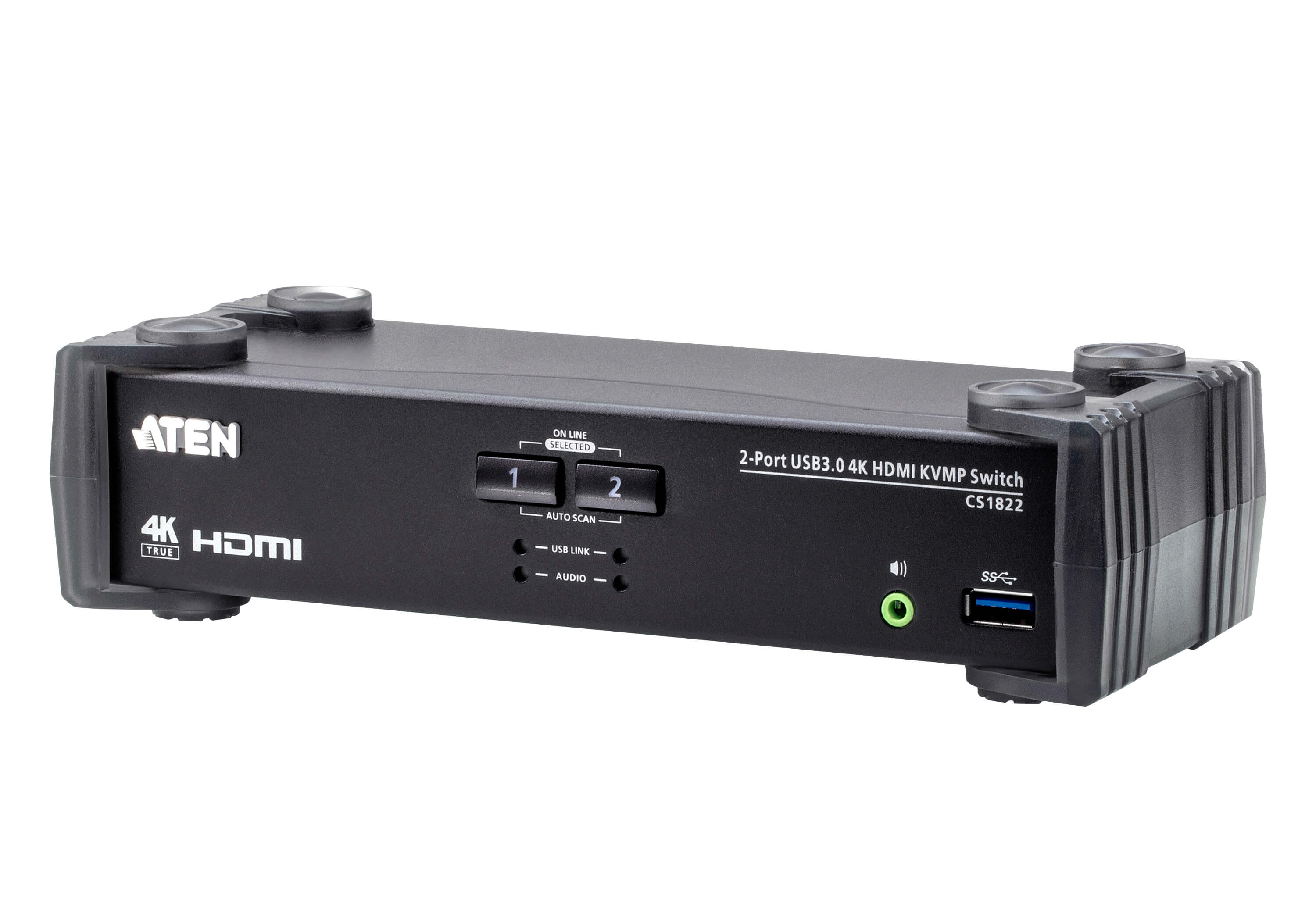 Переключатель KVM (КВМ) ATEN CS1822, 2-ПК, HDMI до 4096x2160, клавиатура USB, мышь USB (CS1822-AT-G) - фото 1