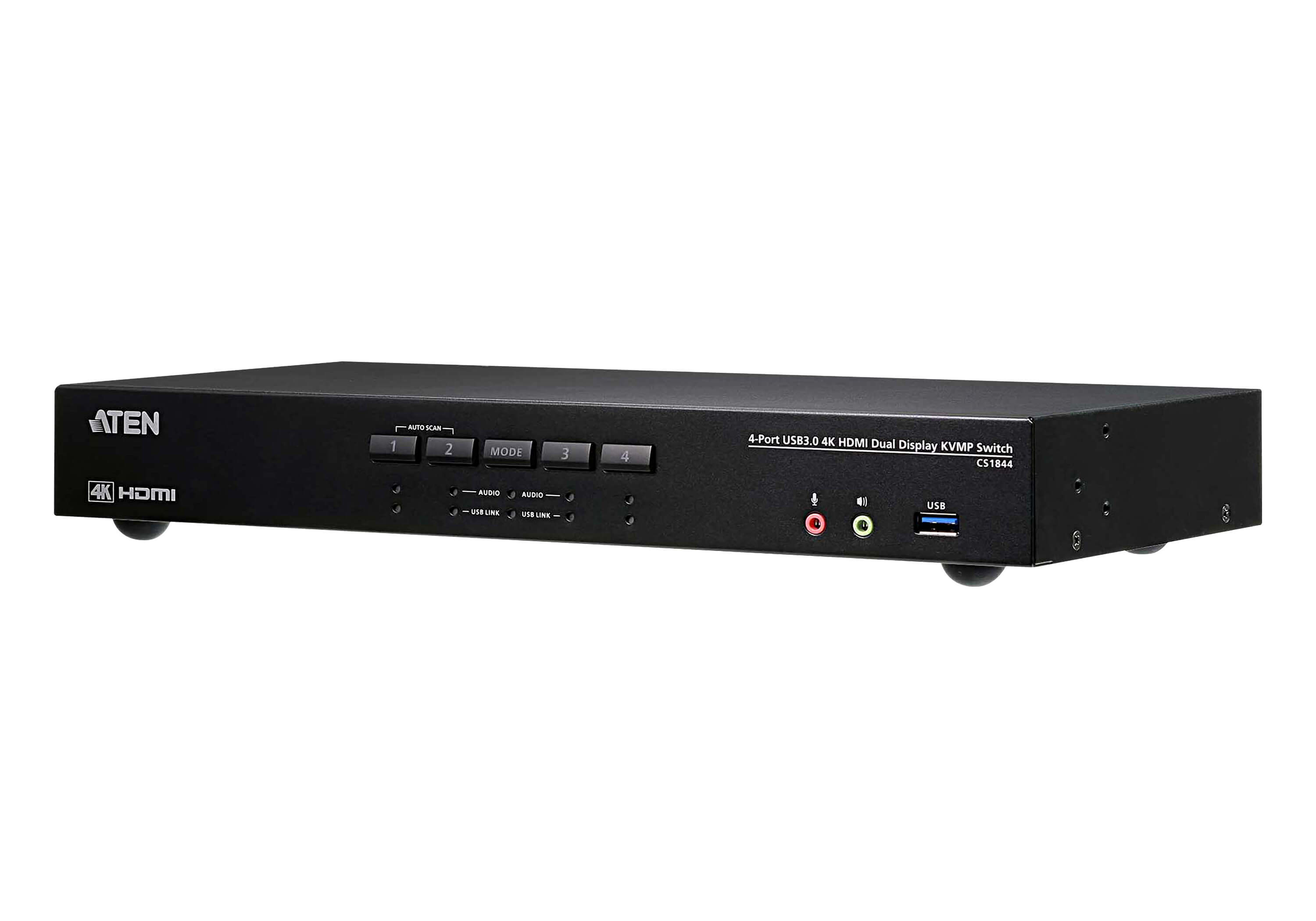 

Переключатель KVM (КВМ) ATEN CS1844, 4-ПК, HDMI до 4096x2160, клавиатура USB, мышь USB (CS1844-AT-G), CS1844