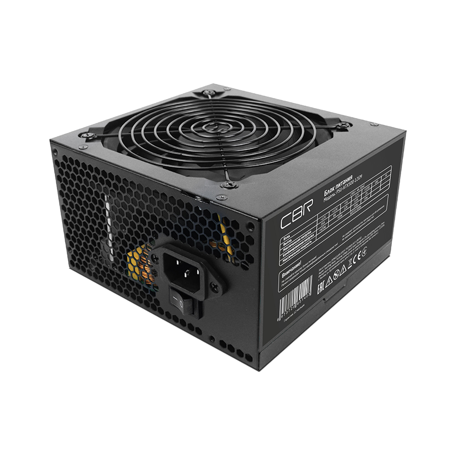 

Блок питания 500 Вт ATX CBR PSU-ATX500-12GM, 120 мм, 80 Plus Bronze (PSU-ATX500-12GM), Черный, PSU-ATX500-12GM