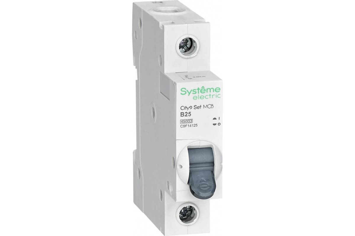 

Выключатель автоматический Systeme Electric C9F14125 City9 Set однополюсный (1P/1П) 25А B 4.5кА (C9F14125), C9F14125