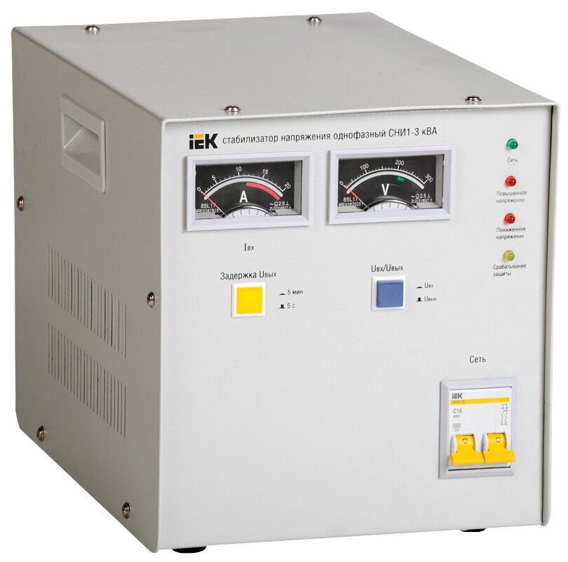 

Стабилизатор напряжения IEK СНИ1-3, 3000 VA, клеммная колодка, серый (IVS10-1-03000), СНИ1-3