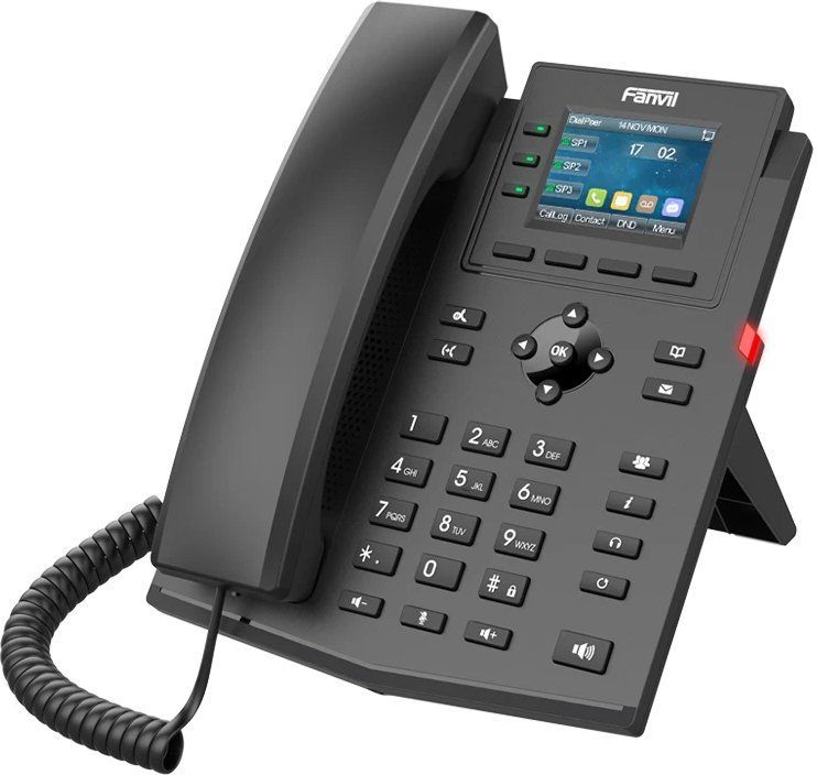 VoIP-телефон Fanvil X303P, 4 линии, 4 SIP-аккаунта, цветной дисплей, PoE, черный (X303P)