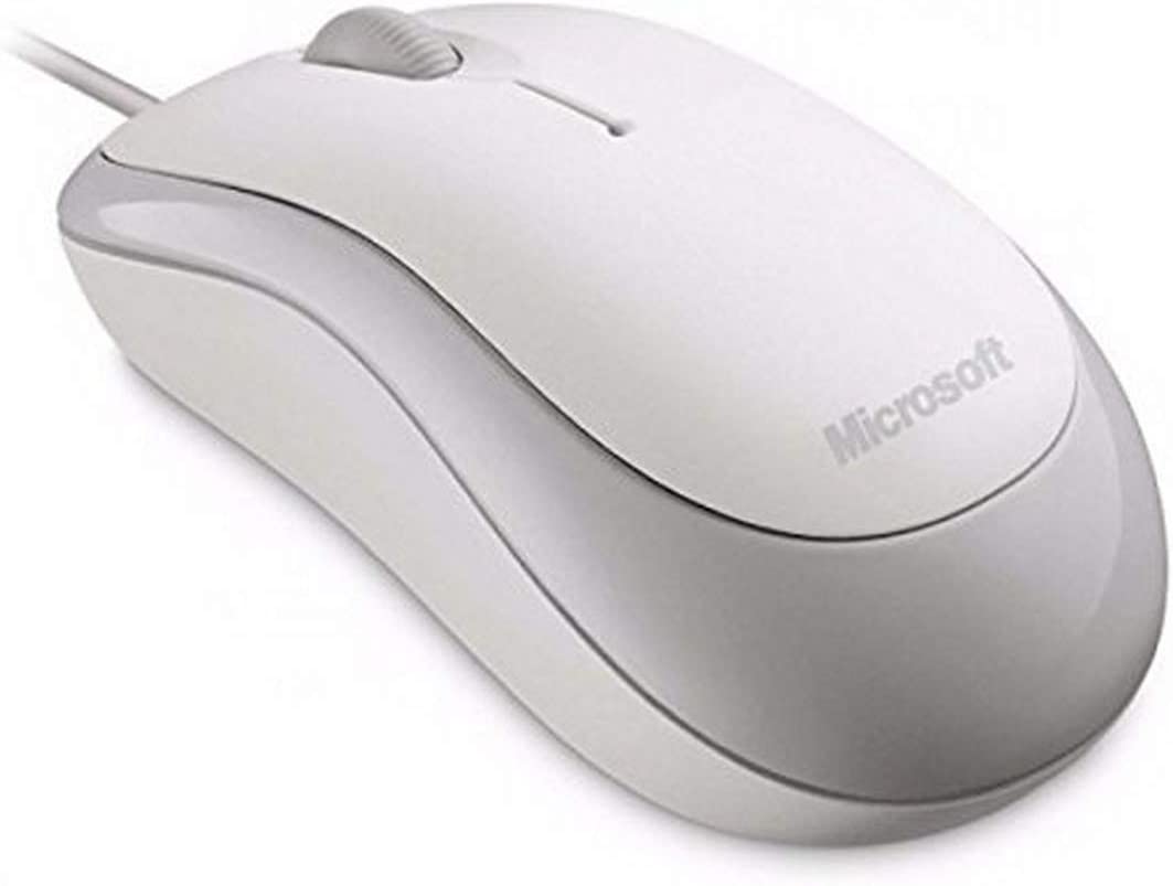 Мышь проводная Microsoft Basic, 800dpi, оптическая светодиодная, USB, белый (P58-00066)