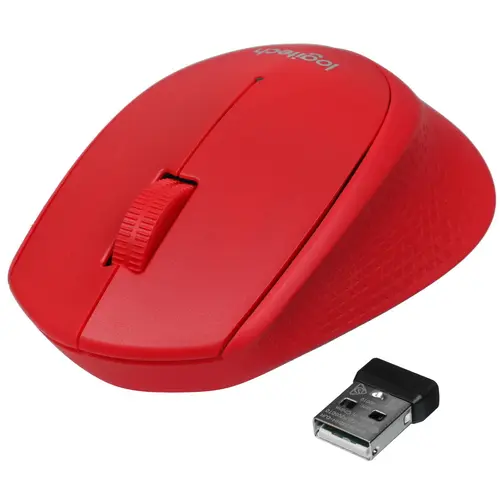 Мышь беспроводная Logitech M280, 1000dpi, оптическая светодиодная, USB/Радиоканал, красный (910-004308)