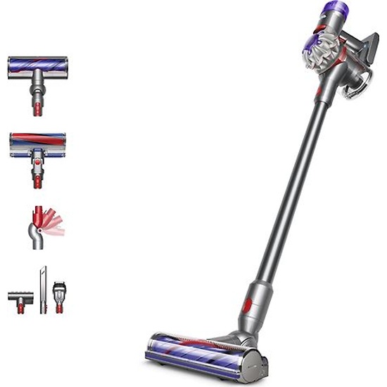 

Вертикальный пылесос DYSON V8 ABSOLUTE, 115 Вт, питание от аккумулятора, серый/фиолетовый (V8 Absolute UK 394483-01), V8 ABSOLUTE