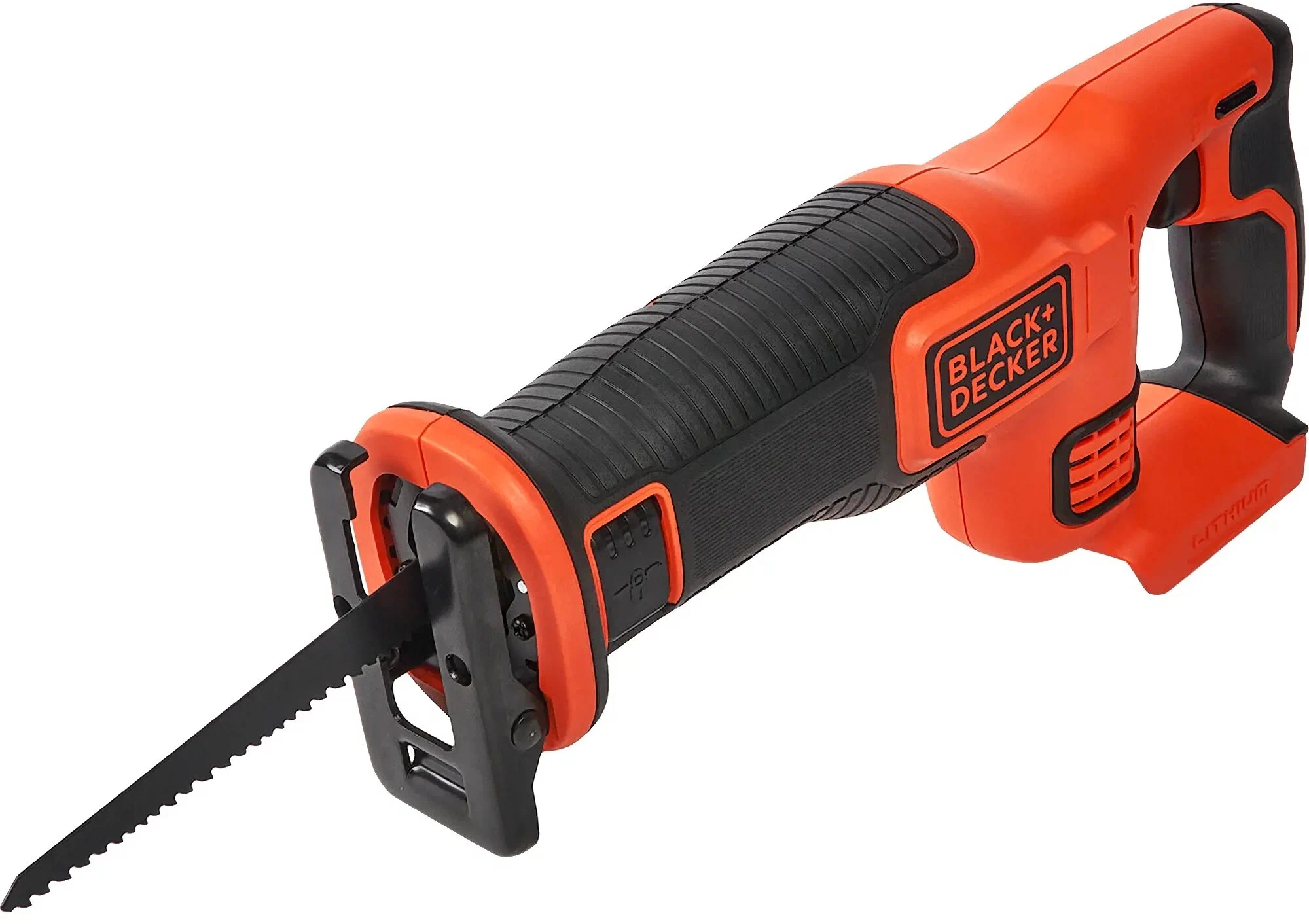 Сабельная пила BLACK+DECKER BDCR18N-XJ, аккумуляторная, Li-Ion, 18 В, бесключевая замена оснастки, поставляется без аккумуляторов и зарядного устройства (BDCR18N-XJ)