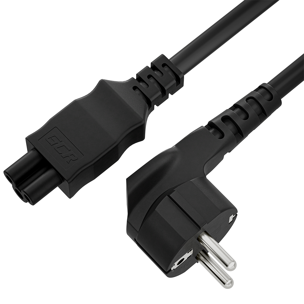

Кабель питания IEC-320-C5-Schuko (Euro)(M) угловая вилка/прямой штекер, 1 м, черный Greenconnect GCR-54399 (GCR-54399), GCR-54399