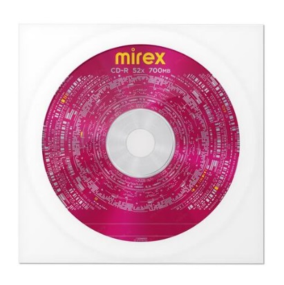 Диск Mirex CD-R 700Mb, 52x, бумажный конверт (1 шт)