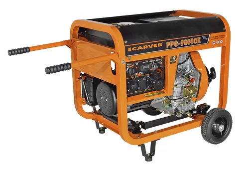 

Электрогенератор Carver PPG-9000DE, однофазный, асинхронный, дизельный, 10.9 л.с., 7.5 кВт, 2xEURO 16A + 1x220В 32A (01.020.00024), PPG-9000DE