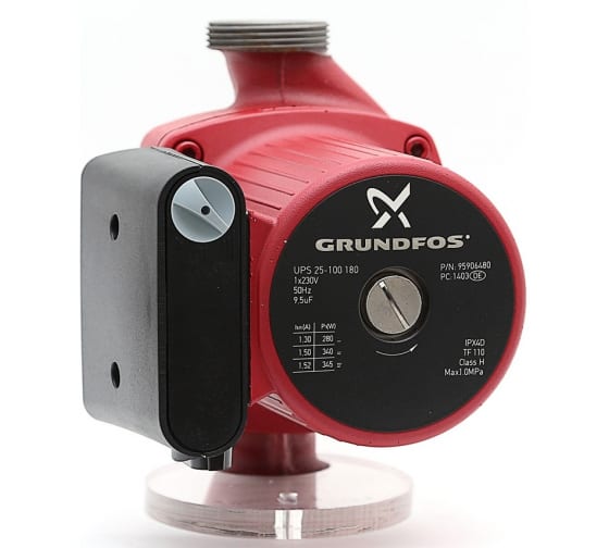 

Электрический водяной насос Grundfos UPS 25-100, 345 Вт, поверхностный, циркуляционный, производительность 9.02 м³/час, 6.3 кг (95906480), UPS 25-100