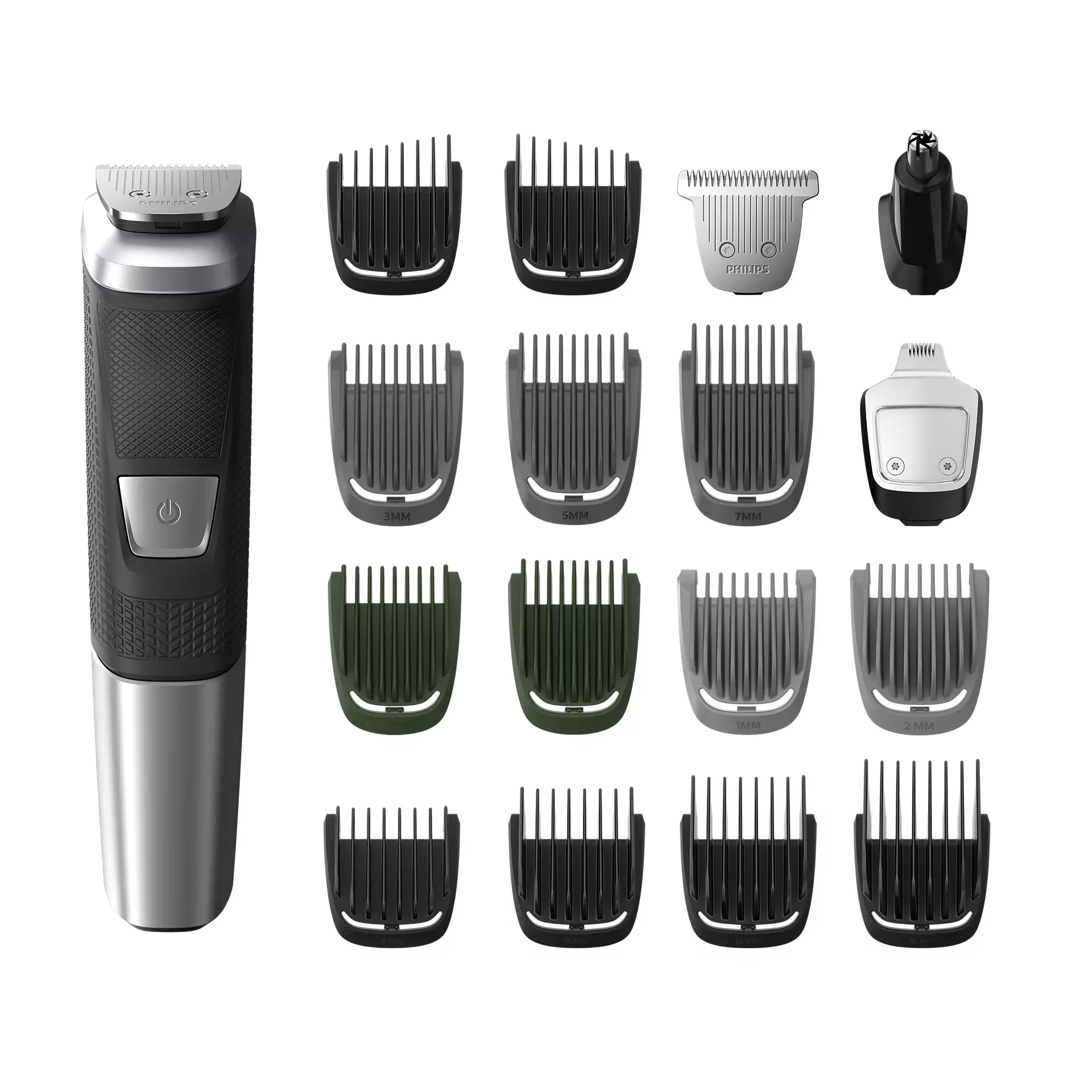 

Триммер Philips series 5000 Norelco Multigroom, насадок 18, серебристый/черный (MG5750/49), Norelco Multigroom