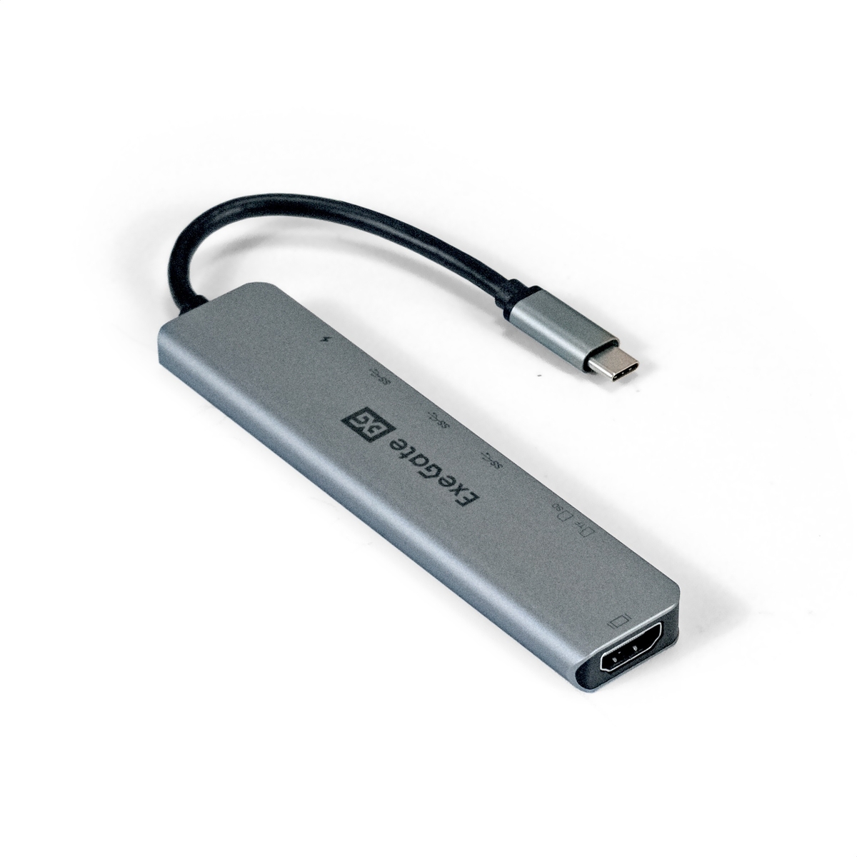 USB-концентратор Exegate DUB-21C/PD/CR/H, 2xUSB 3.0, 2xUSB-C, серый + 1xHDMI 4K@60Hz, USB-C/PD 100W (EX293983RUS)