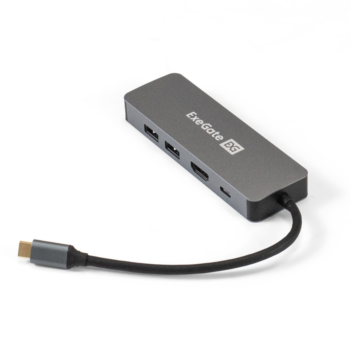 

USB-концентратор Exegate DUB-21C/PD/HL, 2xUSB 3.0, 1xUSB-C, серый + 1xHDMI 4K@60Hz, USB-C/PD 100W, RJ-45 10/100/1000Mb (EX293982RUS), DUB-21C/PD/HL
