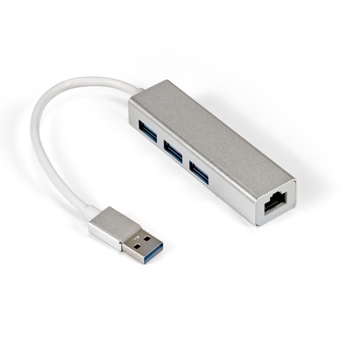 

USB-концентратор Exegate EXE-77U3T-45, 3xUSB 3.0, серебристый + RJ45 10/100/1000 Мб/с (EX294185RUS), EXE-77U3T-45