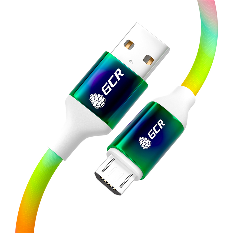 

Кабель USB-Micro USB, OTG, экранированный, быстрая зарядка, 5А, 1.2 м, градиент, GCR GCR-UA21G (GCR-53106), GCR-UA21G