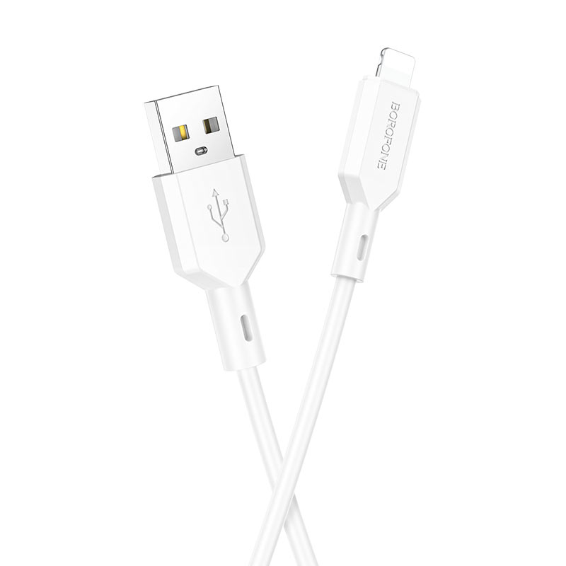 

Кабель USB-Lightning 8-pin, быстрая зарядка, 2.4А, 1 м, белый, Borofone BX70 (6974443384475), BX70